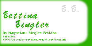 bettina bingler business card